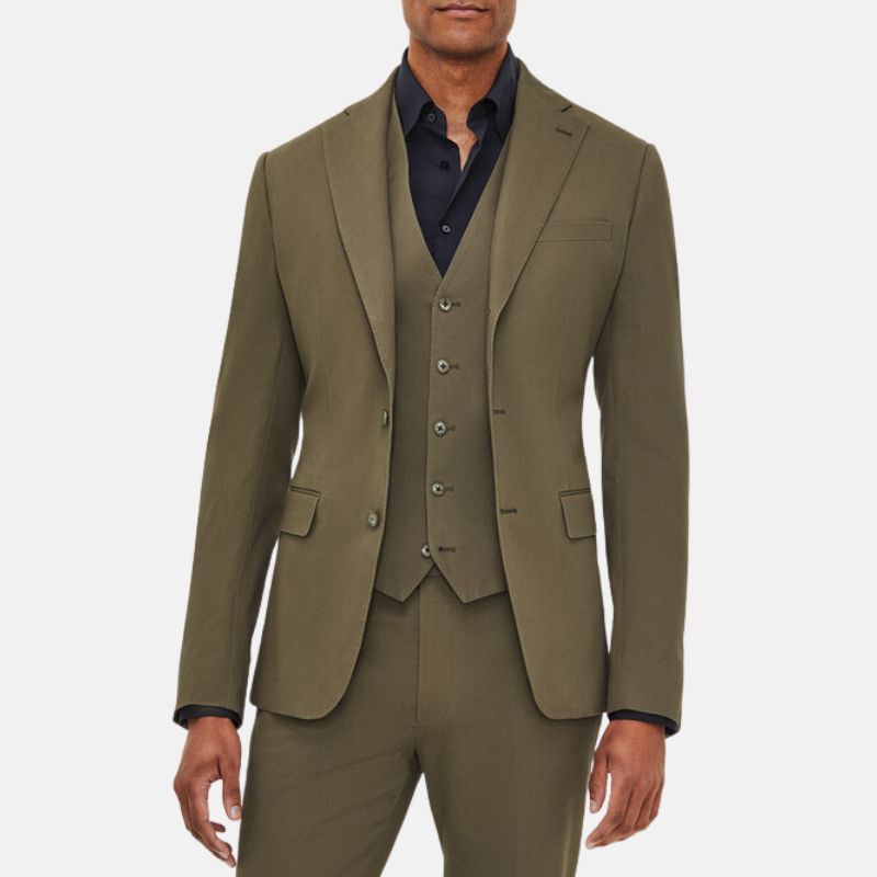 3 Piece Olive Green Mens Suit Trendy Jacket 3 Piece Olive Green Mens Suit Trendy Jacket