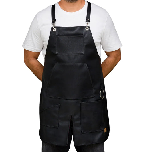 Genuine Clean Split Black Bar Leather Apron - Trendy Jacket
