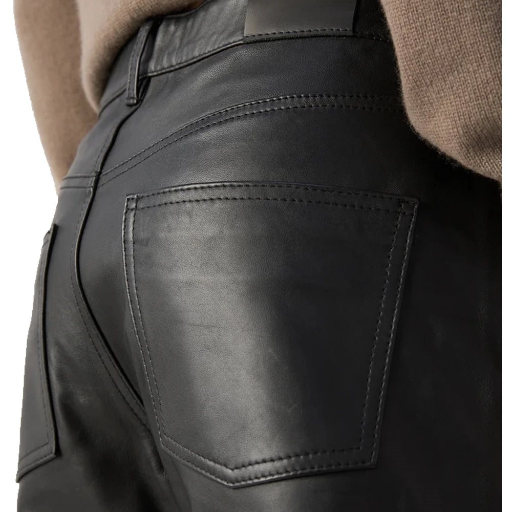Straight Leg Leather Black Pants Mens Straight Leg Leather Black Pants Mens