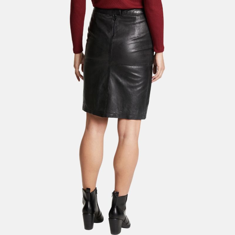 Black Leather Pencil Midi Skirt Black Leather Pencil Midi Skirt