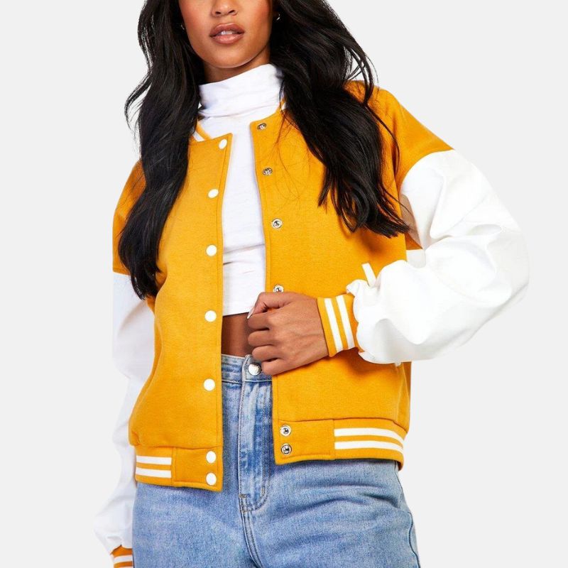 Mustard bomber jacket womens hotsell