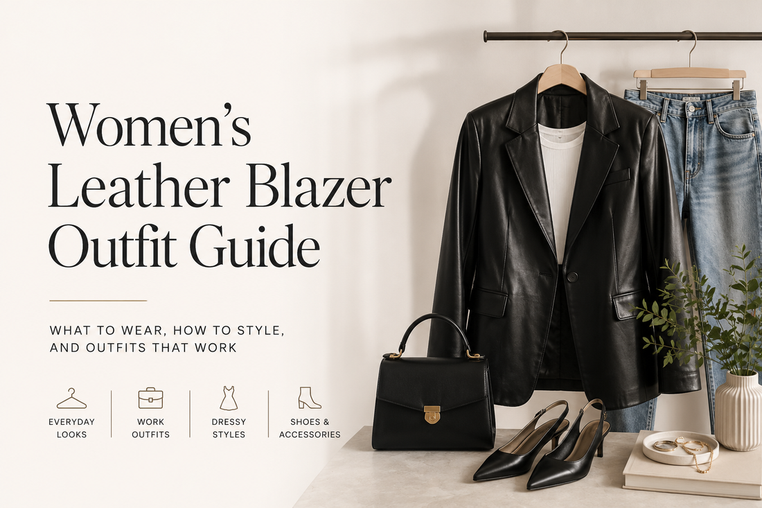 Women’s Leather Blazer Outfit Guide - Trendy Jacket