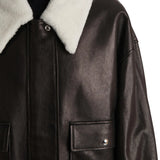 Women's Dark Brown Leather Flight Bomber Jacket