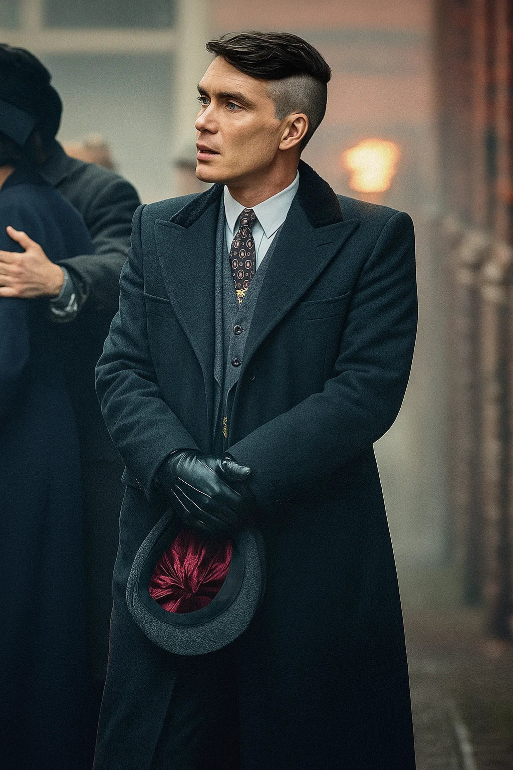Thomas Shelby Long Wool Men's Black Overcoat