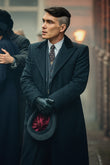 Thomas Shelby Long Wool Men's Black Overcoat