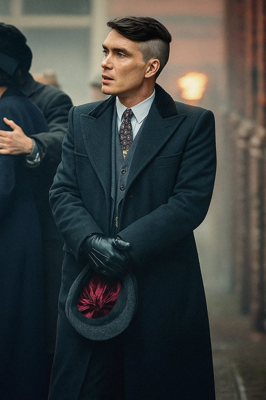 Thomas Shelby Long Wool Men's Black Overcoat