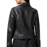 Women’s Black Sheepskin Leather Moto Jacket