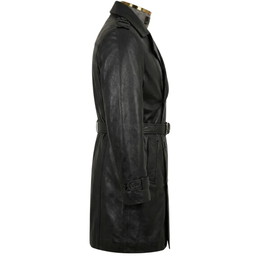 Black-Leather-Belted-Trench-Coat-Men's