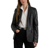 Black-Leather-Blazer-Women's
