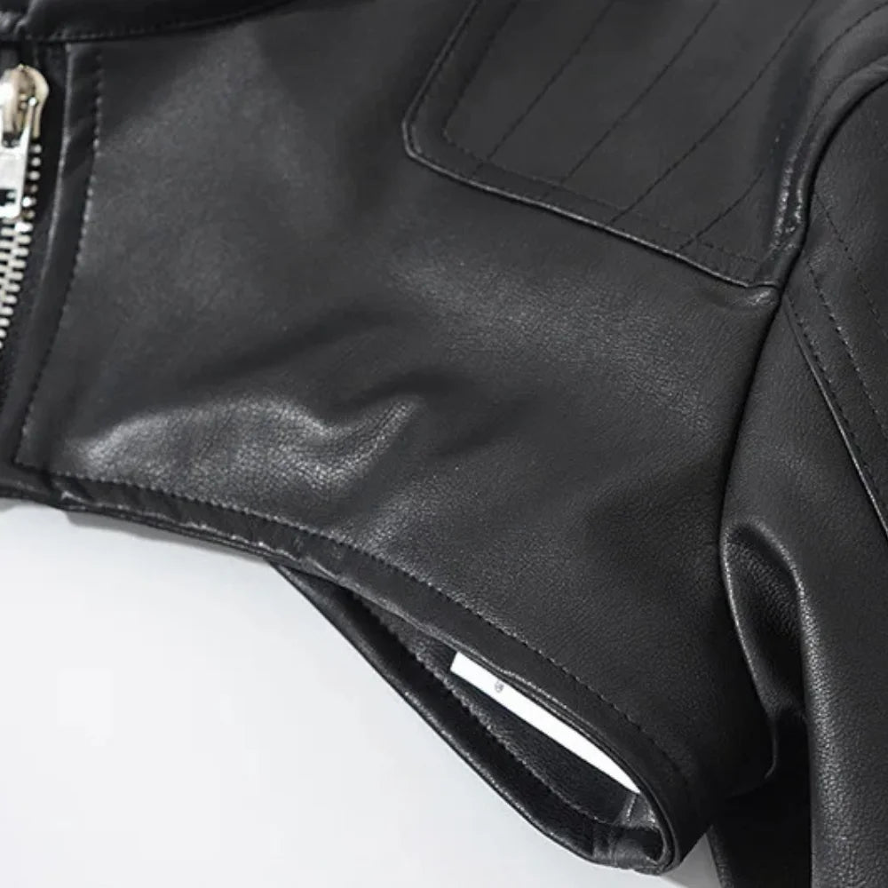 Women's Black Leather Bolero Shrug Jacket