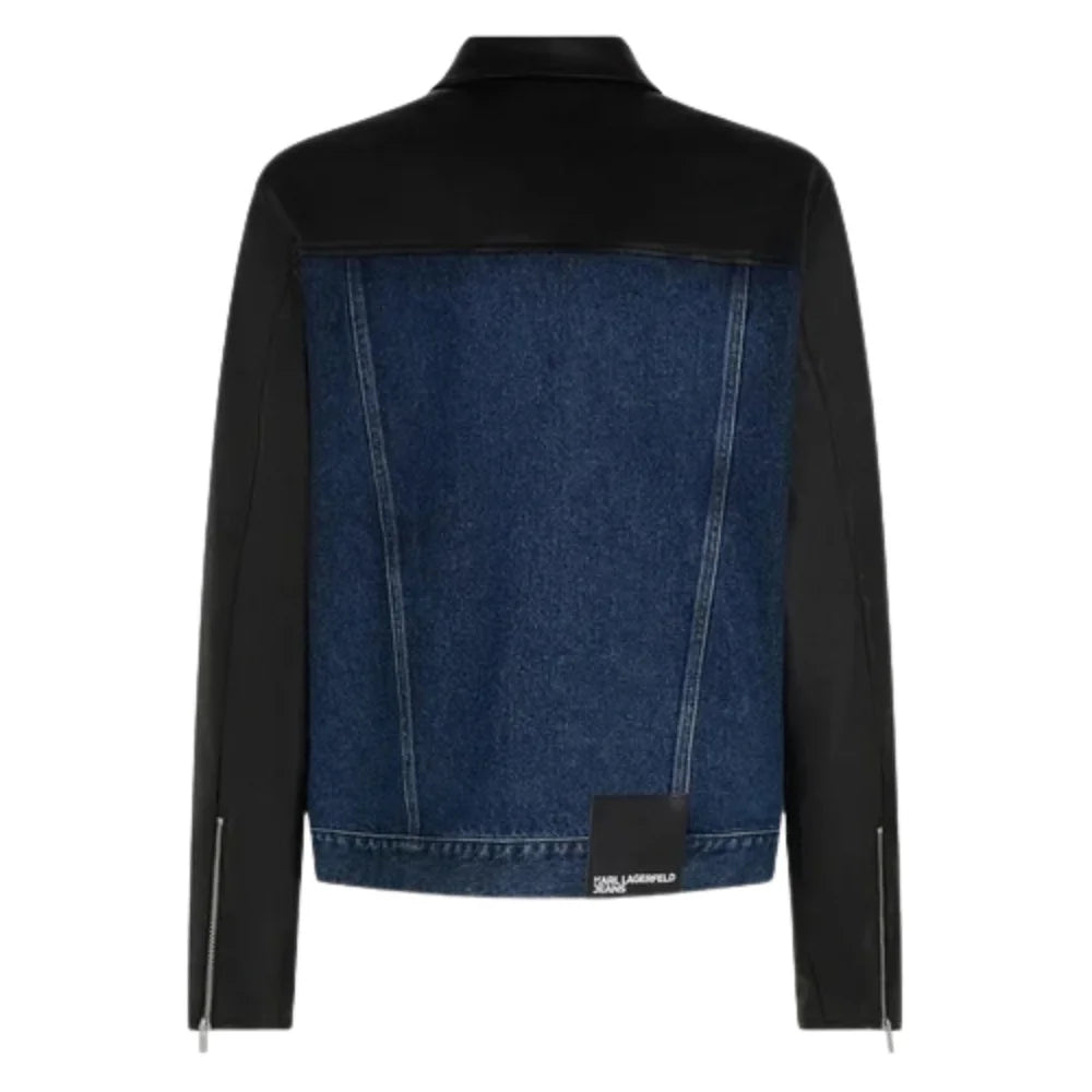 Black-Men's-Leather-Blue-Denim-Trucker-Jacket