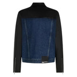 Black-Men's-Leather-Blue-Denim-Trucker-Jacket