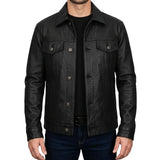 Black-Men's-Leather-Trucker-Jacket