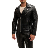 Black-Snakeskin-Biker-Jacket-Men's