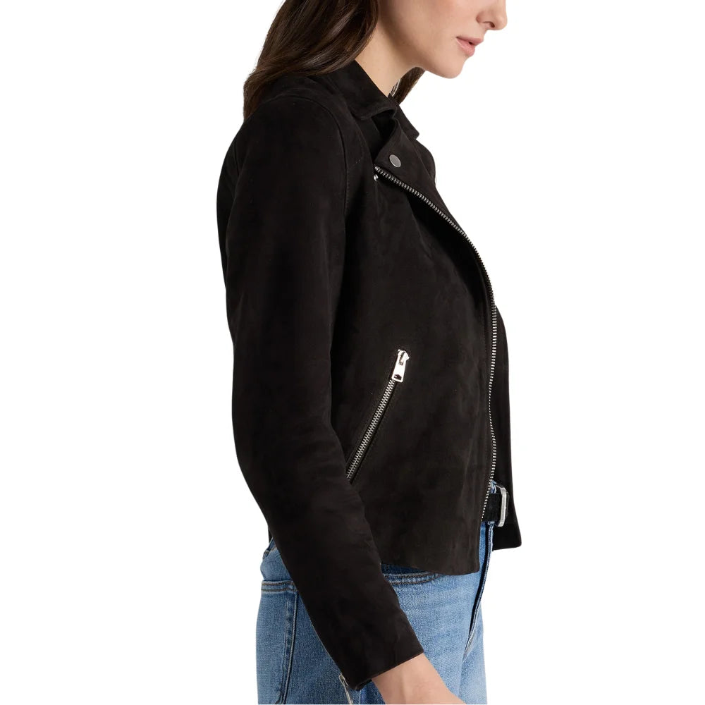 Black-Suede-Biker-Jacket-Women's