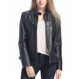 Black-Zipper-Leather-Jacket-Women's