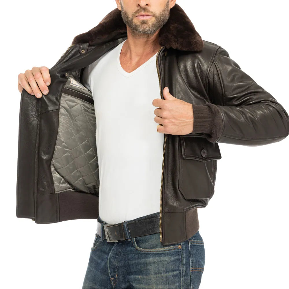 Brown-Leather-Men's-G-1-Flight-Jacket