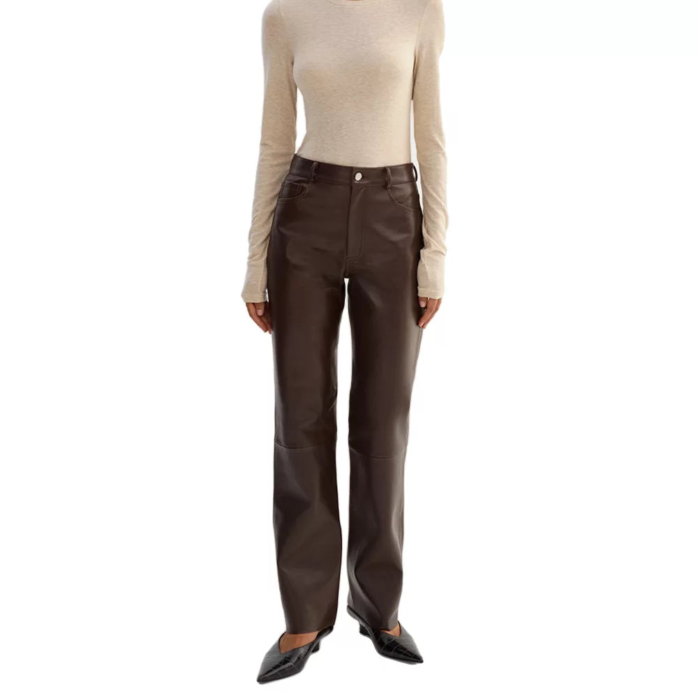 BrownWomen_sTaperedLeatherPants