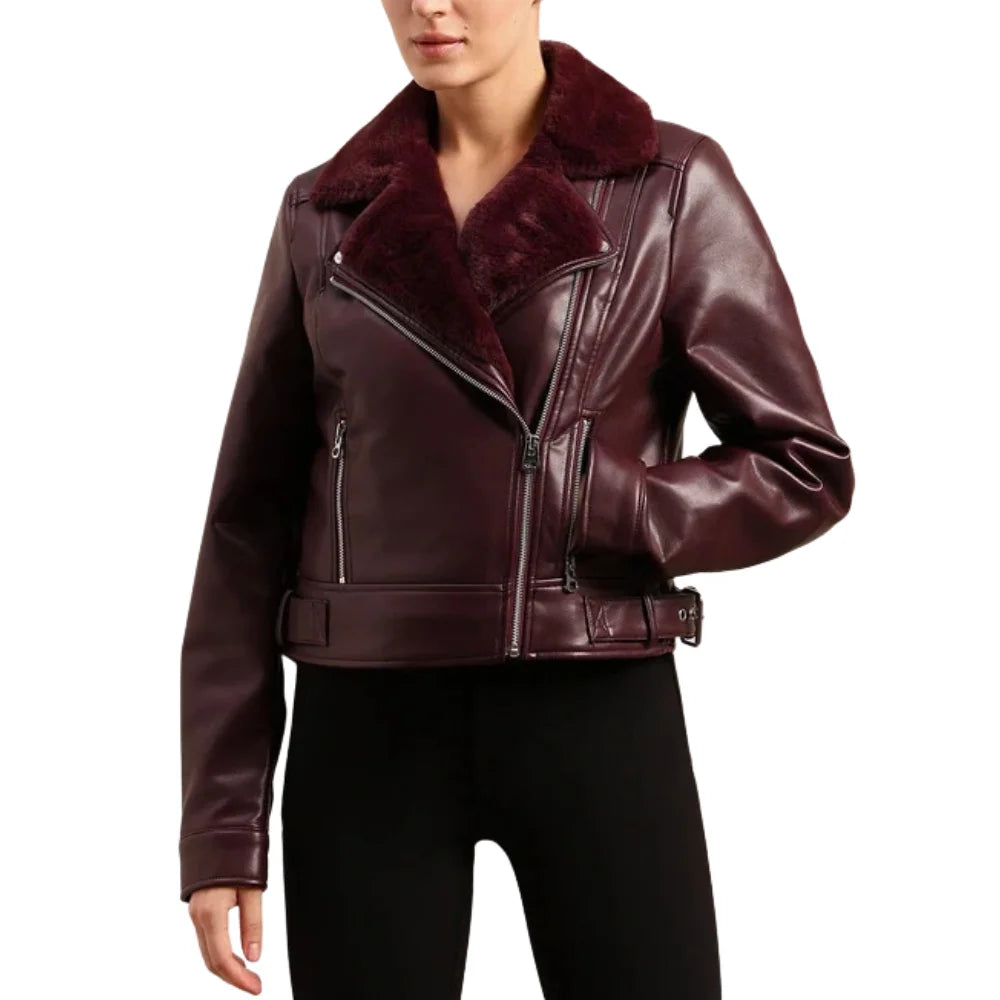 Burgundy-Fur-Shearling-Leather-Jacket-Women's