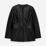 Button_Front_Women_s_Black_Collarless_Leather_Jacket