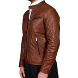 Cafe-Racer-Men's-Cognac-Leather-Jacket