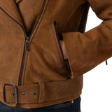 Cognac-Women's-Belted-Suede-Biker-Jacket
