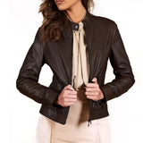Dark-Brown-Leather-Cafe-Racer-Jacket-Women's