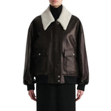 Dark-Brown-Leather-Flight-Bomber-Jacket-Women's