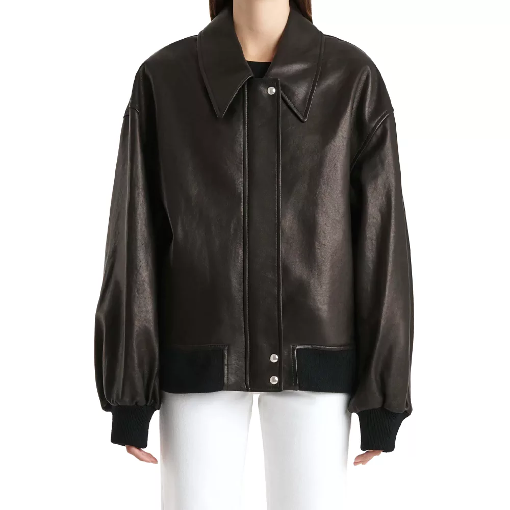 Dark-Brown-Oversized-Leather-Bomber-Jacket-Women's