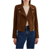 Dark-Brown-Suede-Biker-Jacket-Women's-Belted-Waist