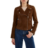 Dark-Brown-Suede-Women's-Biker-Jacket-Belted-Waist