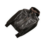 Dark-Brown-Women's-Bomber-Leather-Hooded-Jacket