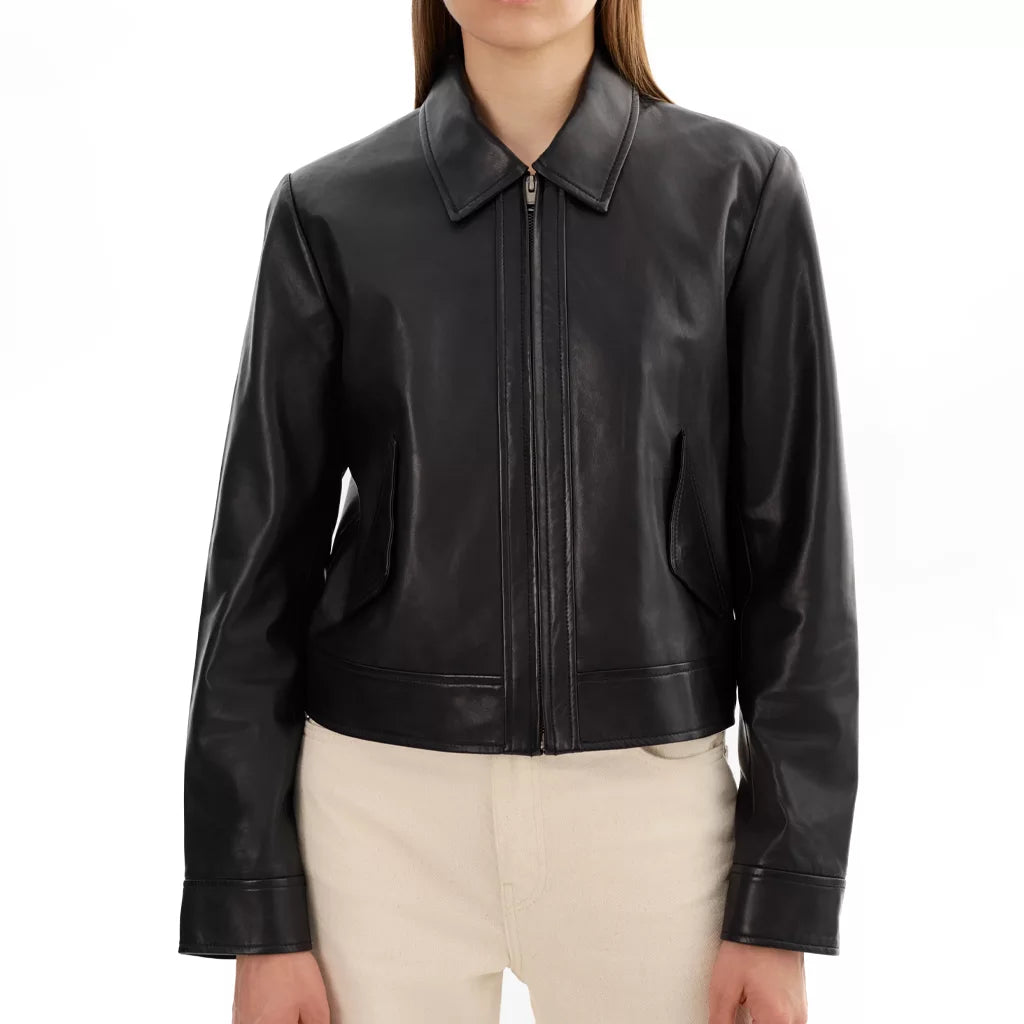 Genuine_Women_s_Black_Shirt_Collar_Leather_Jacket