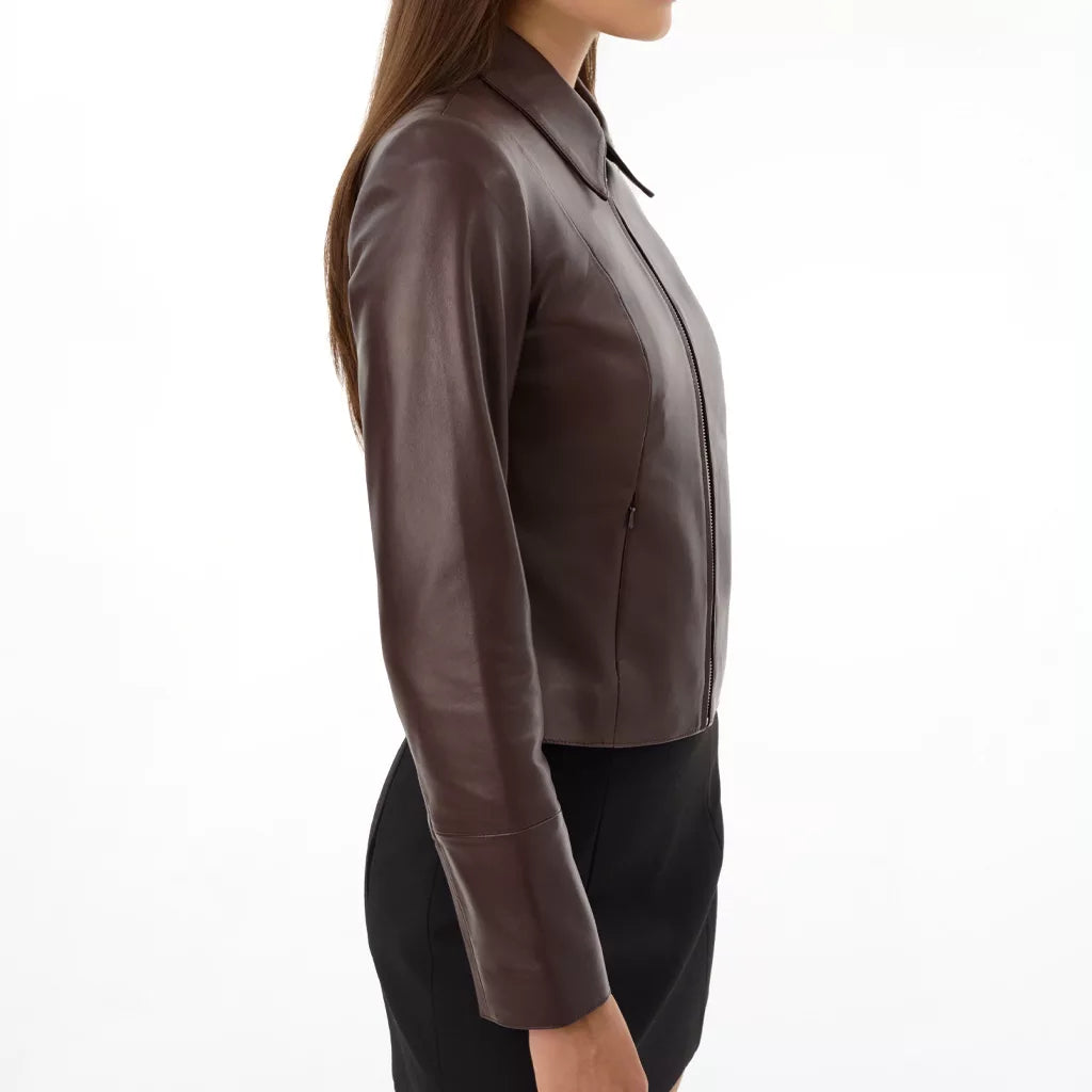 Genuine_Women_s_Brown_Shirt_Collar_Leather_Jacket