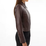 Genuine_Women_s_Brown_Shirt_Collar_Leather_Jacket