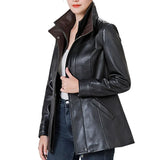High-Collar-Black-Lambskin-Leather-Jacket-women