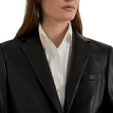 Leather-Black-Blazer-Women's