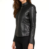 Leather-Black-Cafe-Racer-Jacket-Women's