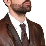 Leather-Brown-Blazer-Men's