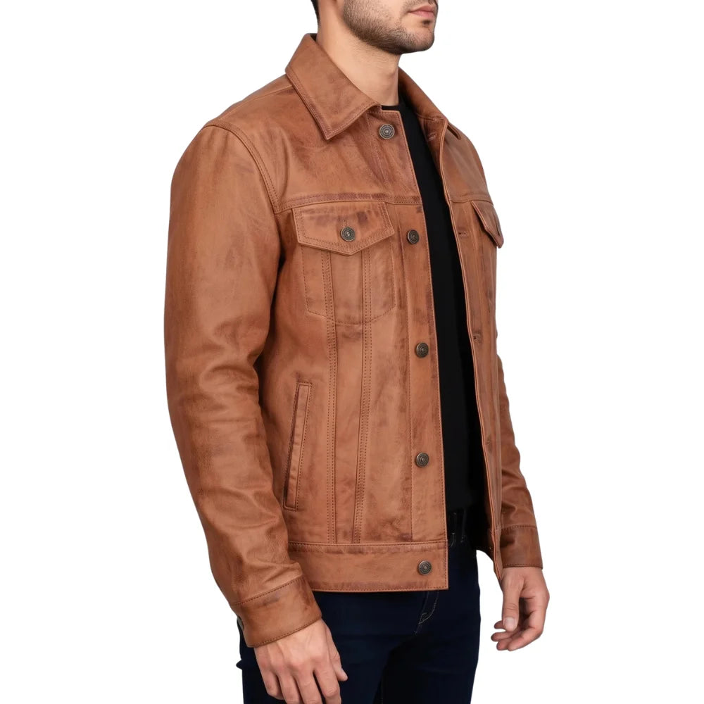 Leather-Cognac-Tan-Trucker-Jacket-Men's