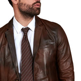 Leather-Dark-Brown-Blazer-Men's