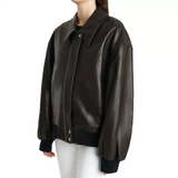 Leather-Dark-Brown-Bomber-Jacket-Women's