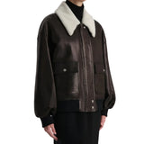 Leather-Dark-Brown-Flight-Bomber-Jacket-Women's