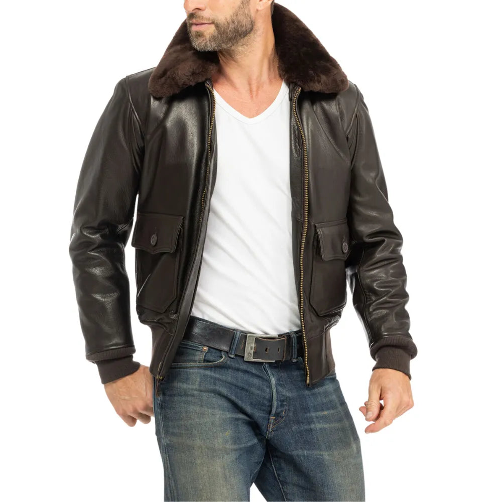 Leather-Dark-Brown-G-1-Flight-Jacket-Men's