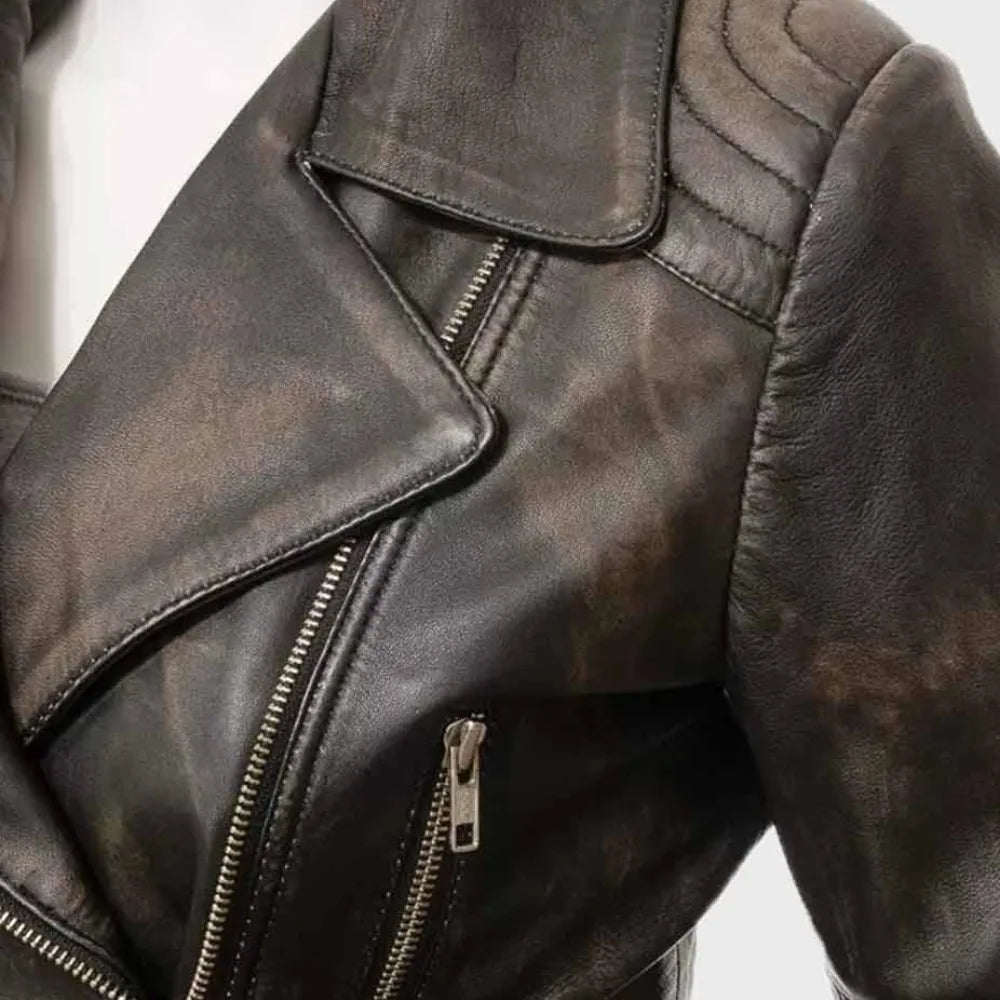 Leather-Distressed-Dark-Brown-Belted-Biker-Jacket-Women's