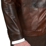 Leather-Men's-Button-Closure-Brown-Blazer