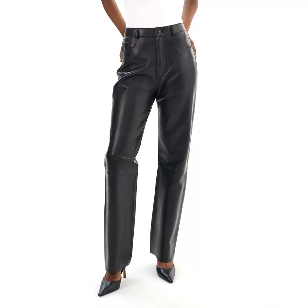 Leather_Women_s_Black_Mid_Raise_Trousers