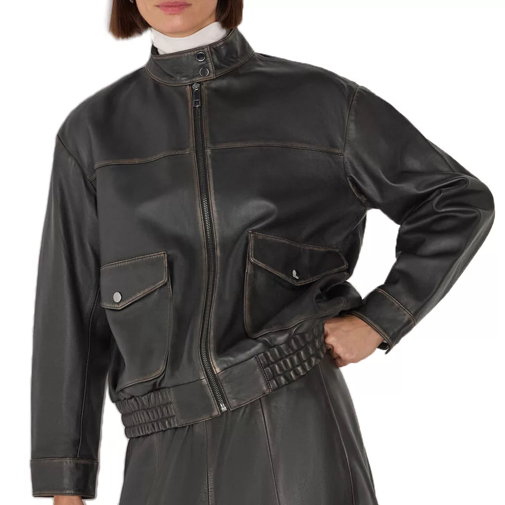 Leather_Women_s_Black_Stand_Collar_Bomber_Jacket