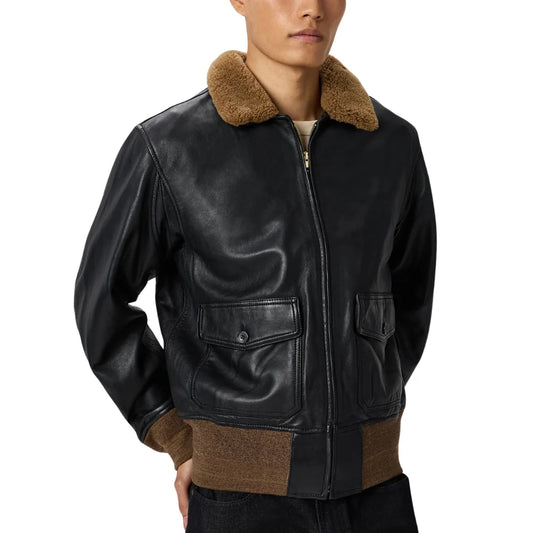 Men's-Black-Leather-G-1-Flight-Jacket