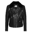Men's-Black-Leather-Shearling-Collar-Biker-Jacket